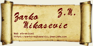 Žarko Mikašević vizit kartica